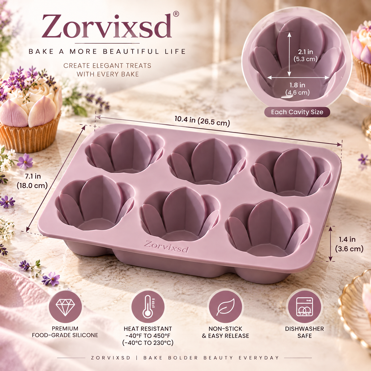 Zorvixsd™ Petal Bloom Cupcake Mold