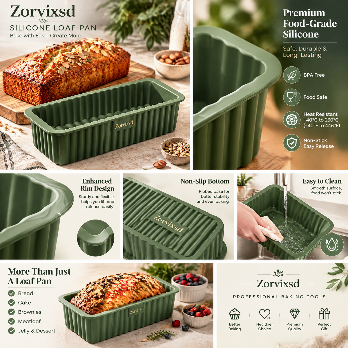 Zorvixsd™ Ribbed Loaf Baking Pan