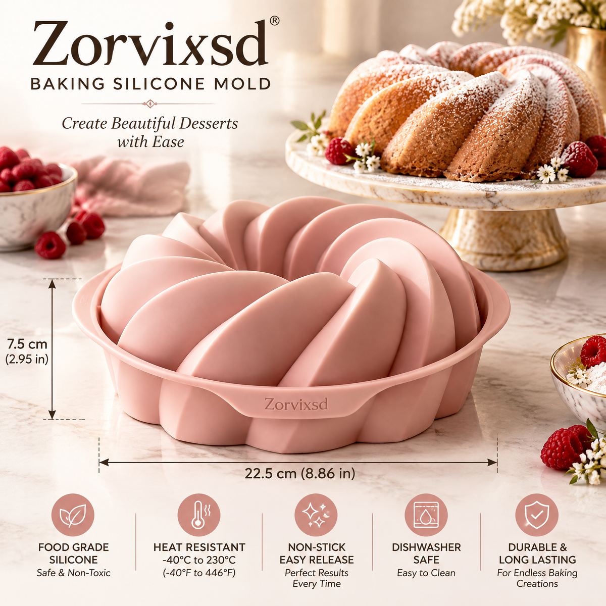 Zorvixsd™ Spiral Ring Cake Mold