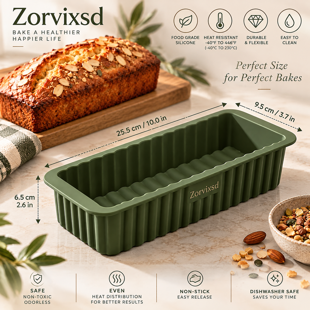 Zorvixsd™ Ribbed Loaf Baking Pan