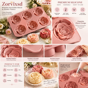 Zorvixsd™ Six-Cavity Rose Bloom Dessert Mold